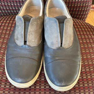 Ecco Womens Sneakers Slip On Gray Leather Size 42 EU / 11 US